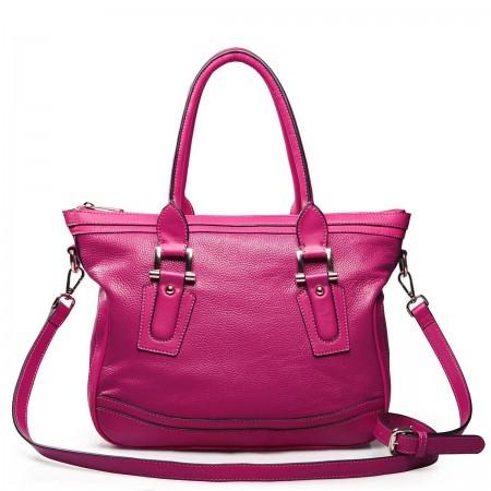 NUCELLE Ženska torbica iz pravega usnja pink