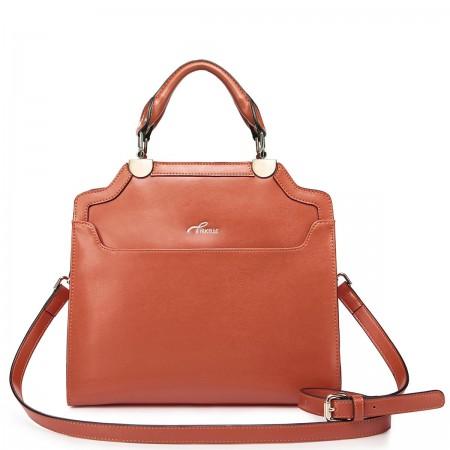 NUCELLE Ženska torbica iz pravega usnja oranžna