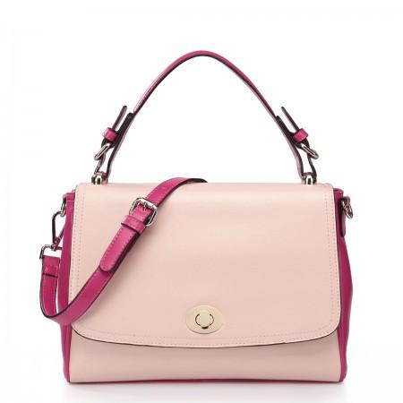 NUCELLE Ženska torbica iz pravega usnja roza