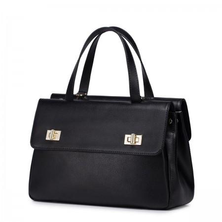 Poslovna usnjena črna torbica