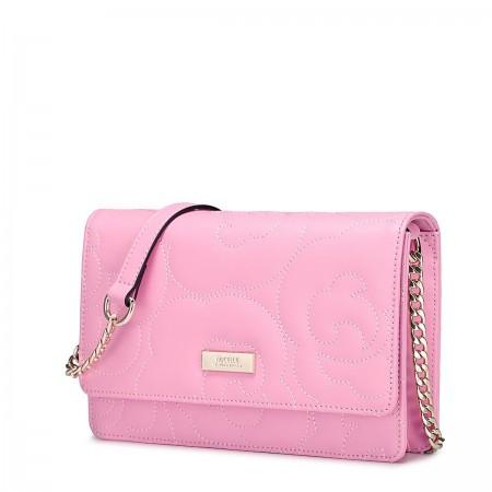 Usnjena torbica Flower roza