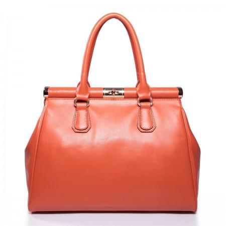 NOELLA Sac à main en cuir orange