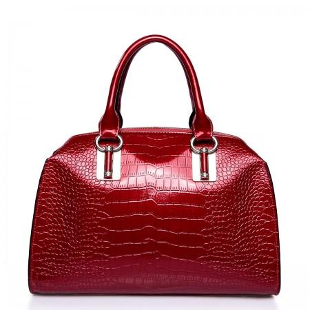 Sac à main à motif crocodile rouge