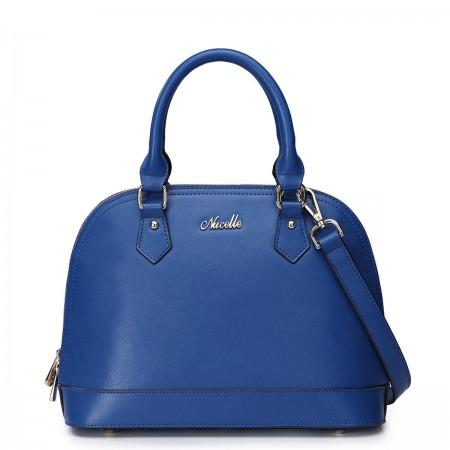 Sac à main branché en cuir bleu