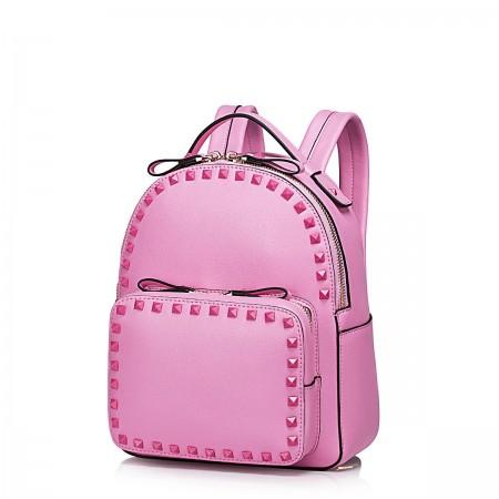Sac à dos clouté rose