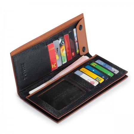 Portfeuilles cuir naturel en bleu