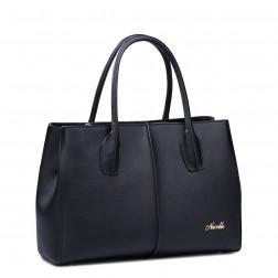NUCELLE Sac à main en cuir KAROL noir