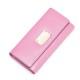 Porte feuille en cuir rose