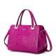 Sac à main effet peau d'alligator rose