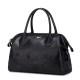 Sac bowling à fleurs en cuir noir