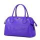 Sac bowling à fleurs en cuir violet
