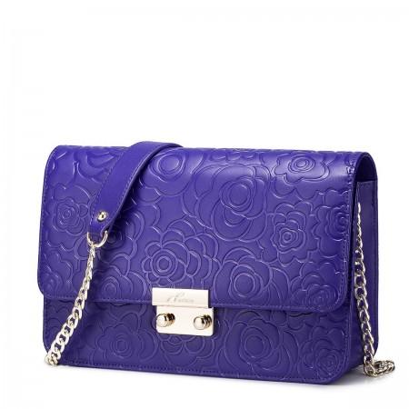 NUCELLE women genuine leather shoulder bag Purple