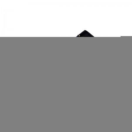 Solid color genuine leather long wallet Black
