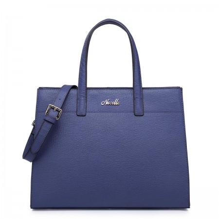 Stylish leather handbag blue