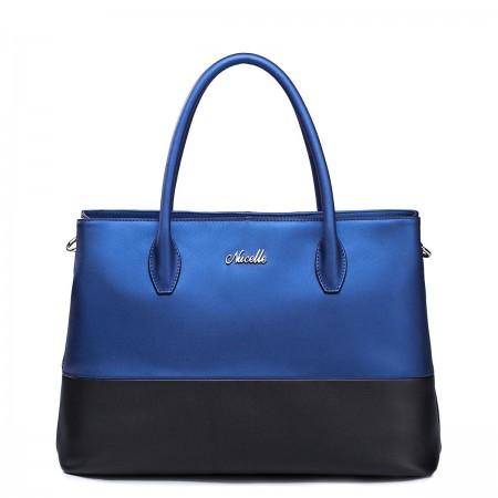 Romantic Contrast color real leather handbag purple
