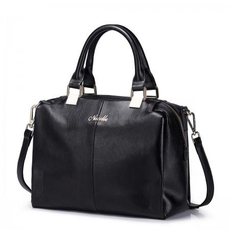 Leather handbag Sara black