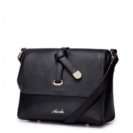 Layer cowhide bag Black