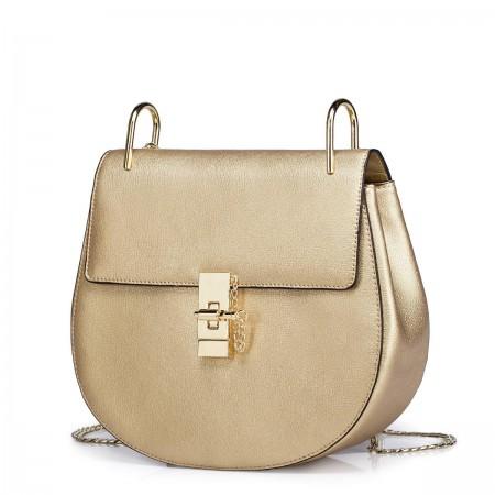 Women real leather bag Rose red