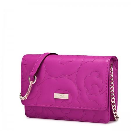 Fashion genuine leather shoulder bag beige