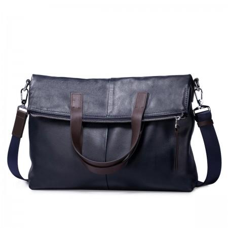 Leather manbusiness bag blue 190203-06