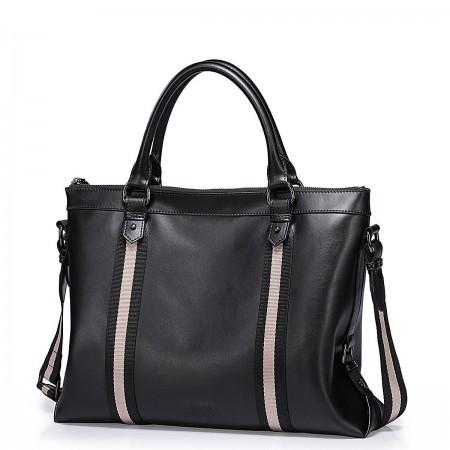 SAMMONS top layer cowhide leather shoulder bag Black