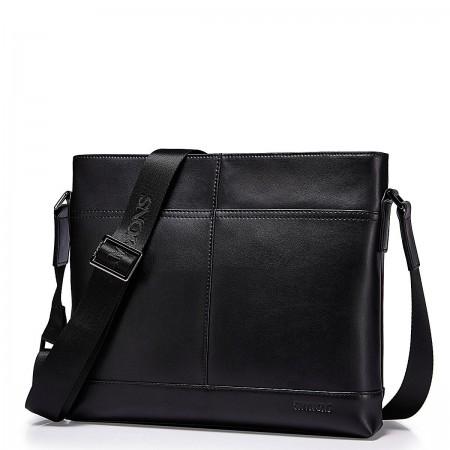 SAMMONS Top grade cowhide shoulder bag Black