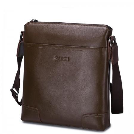 Men leather crossbody bag Black