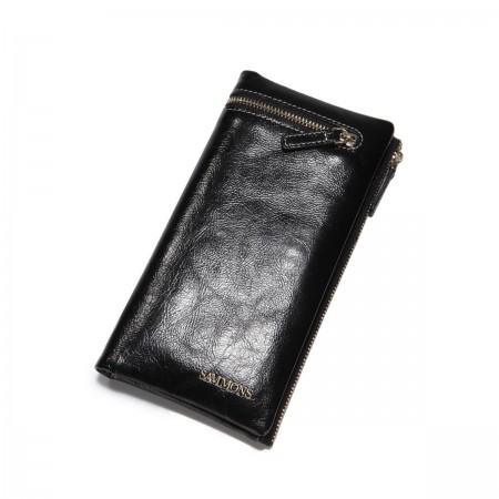 SAMMONS Men's business wallet genuine leather brown