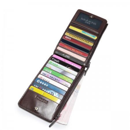 SAMMONS Men's wallet genuine leather brown