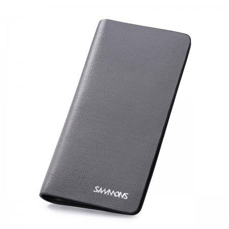 SAMMONS Men's business wallet genuine leather grey