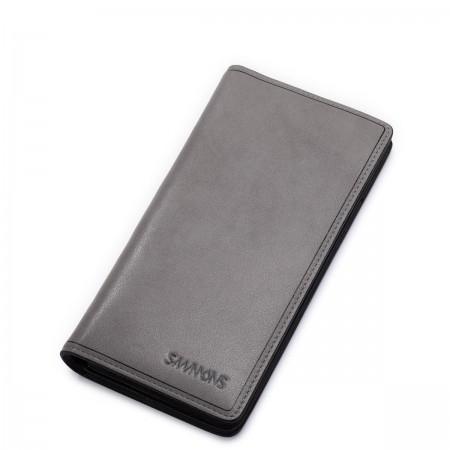 Men cowhide leather clutch grey