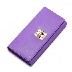 Colorful sweet women leather wallet Purple