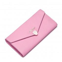NUCELLE Women Genuine leather wallet long style Pink