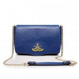 Women's genuine leather bag blue