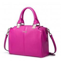 Leather hanbag Sara purple