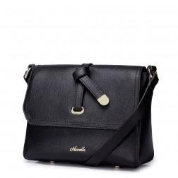 Layer cowhide bag Black