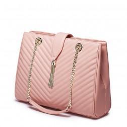 Tassel women Shoulder bag Rose red