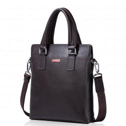 Embossed leather men's bag shoulder bag briefcase laptop bag Blue