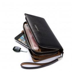 SAMMONS Men's wallet genuine leather black