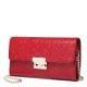 Retro rose embossing leather bag Red