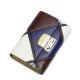 Women contrast color real leather wallet 070183-05