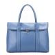 Elegant soft leather handbag blue