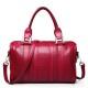 Leather shoulder bag red
