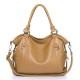 Genuine leather shoulder bag apricot