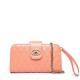Women's leather evening bag pink