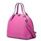 Leopard cowhide leather shoulder bag purple