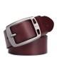 Genuine leather pin buckle men belt black